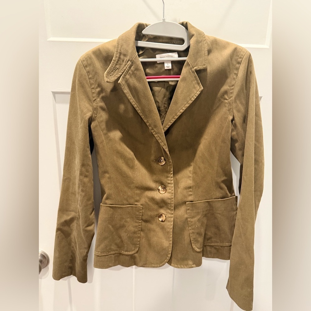 Isaac Mizrahi Women’s Olive Tailored Blazer Jacket Size Small